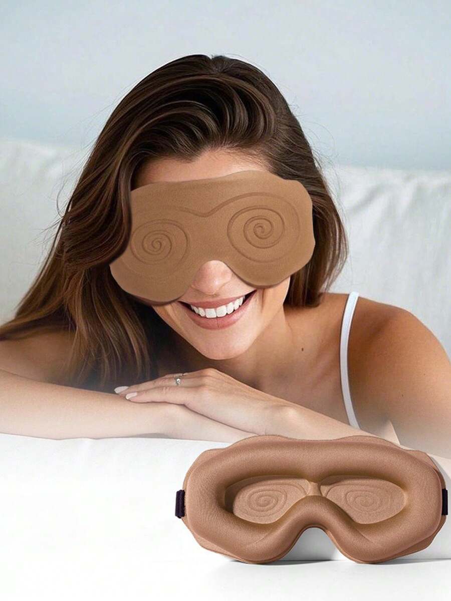 1pc 3D Eye Mask, Blurry Pattern, Adjustable Strap, Suitable For Sleeping, Yoga, Night Travel, Blackout Function - Multicolor - View 1