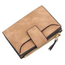 2023 Moda Carteras para Mujeres Nuevas Carteras Pequeñas Cremallera Cuero Calidad Monedero Femenino Tarjetero Cartera - Marrón - Ver 8