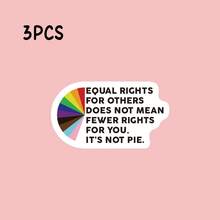 Decoración con cita sobre derechos de igualdad, acabado mate, autoadhesivo para coches, portátiles, botellas de agua, motocicletas - Decoración educativa para la defensa de la justicia social - A partir de 14 años, campaña de concienciación, diseño de arcoíris vibrante, vinilo de alta calidad, pegatina de defensa, activistas juveniles, accesorio de protesta, diseño de dibujos animados, pegatina duradera, accesorio de activista, activismo estudiantil - Multicolor - Ver 8