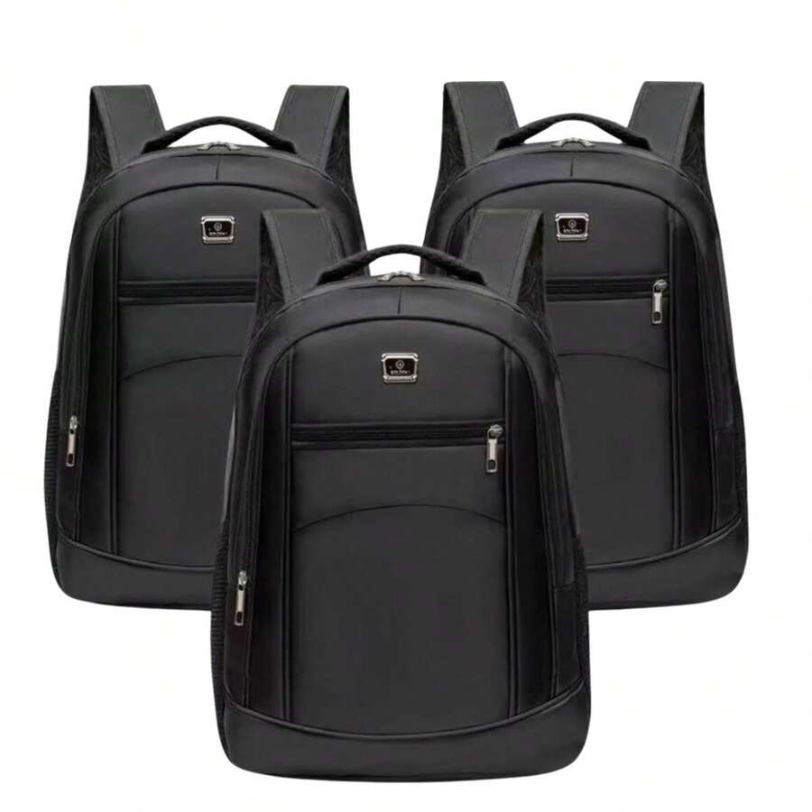 Kit 3 Mochilas Malas Universitárias Grande Unissex Impermeável Resistente Trabalho Escola - Multicolorido - Visão 1
