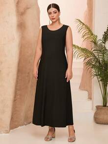 Mgiacy-Classy,New Arrival,Tank Top,Round Neck,Knit,All-Match,Long Dress