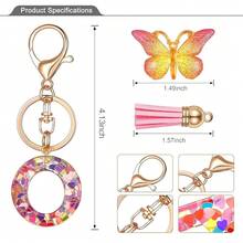 JINGUAZI Initial Letter Keychains For Women Tassel Butterfly Pink Purple Cute Car Keychain For Wallet Backpack Bag Charm{Inchcolor_nameinch:InchO-Pinkinch} - O-粉紅色 - 查看 4