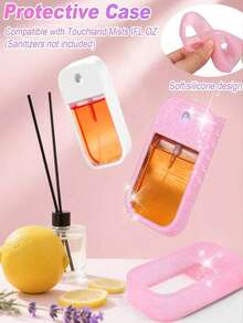 Vỏ bảo vệ bình xịt khử trùng tay Touchland 1oz (30ml), Vỏ bảo vệ chống rơi, chống va chạm cho bình xịt bằng silicon sáng bóng, Móc khóa hình hoa 26 chữ cái A-Z dễ nhận biết - Nhiều màu - Xem 6