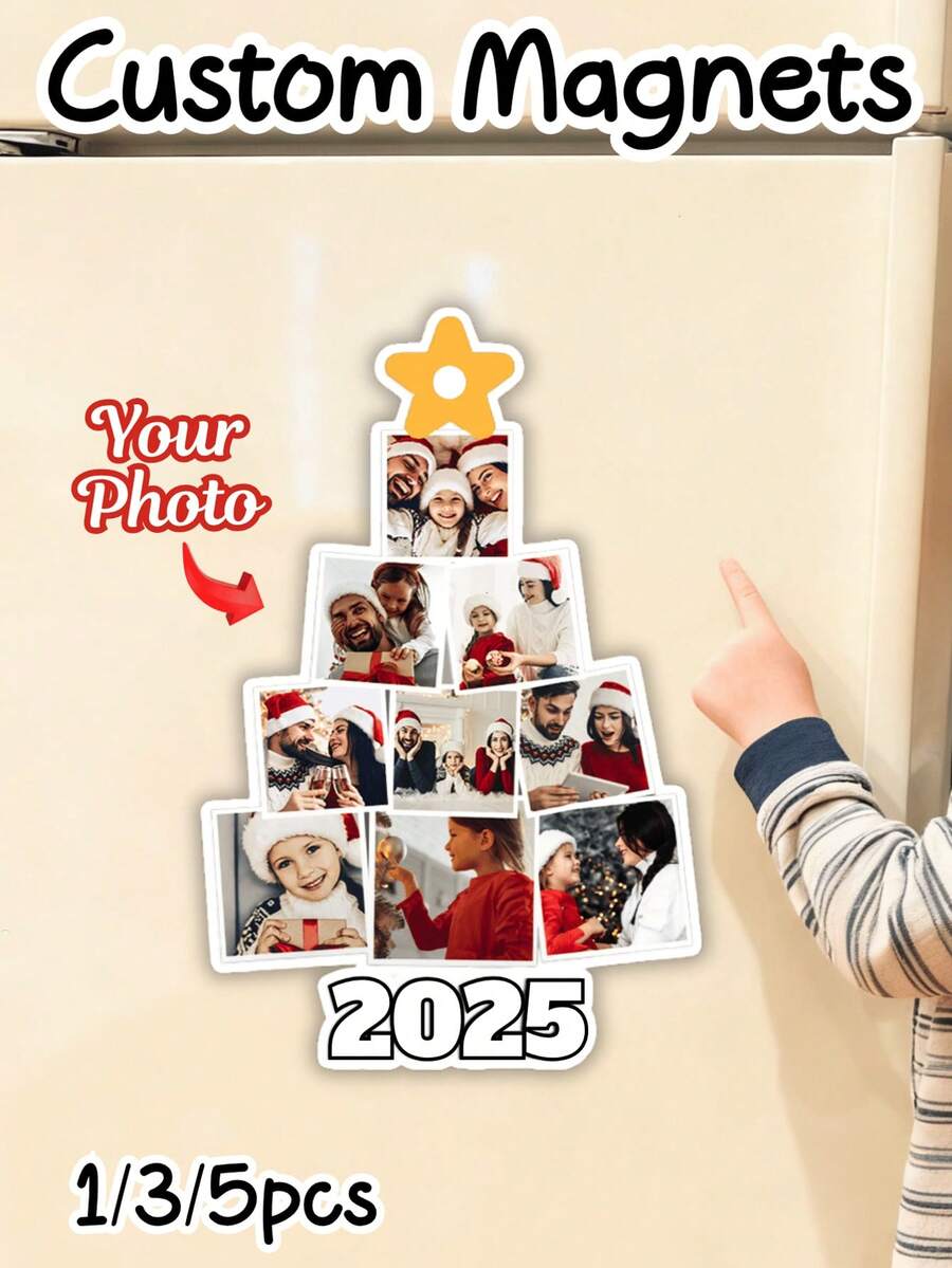 1 قطعة/3 قطع/5 قطع مغناطيس ثلاجة شجرة عيد الميلاد المخصصة ب- 9 صور - مغناطيس ثلاجة صورة مخصصة - ظهر مغناطيسي متين - احتفظ بأفضل الذكريات مغناطيس ثلاجة مخصص للصور، هدية مثالية لديكور المنزل، هدية عيد الحب، هدية شخصية، هدية مخصصة، هدية عيد الميلاد المخصصة، ديكور عيد الميلاد، مغناطيس للأزواج، اصنع مغناطيسات عيد الحب الخاصة بي، هدية رأس السنة، ديكور الحفلات