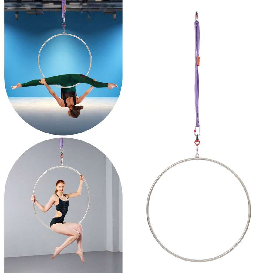 YUNRUX Conjunto de aro aéreo, aro aéreo, anillo de circo para danza aérea, yoga, acrobacias y gimnasia. - A - Ver 1