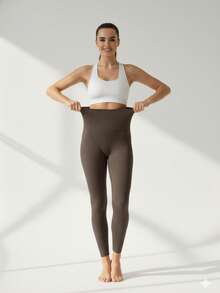 Women's Seamless High-Waist Ribbed Athletic Leggings Stretchy Quick-Drying For Sports & Casual Wear - Smooth Look, Comfortable Support, Stylish Fit - 彩色 - 查看 4