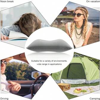 Portable Compressible Inflatable Cushion 2 Packs - Ultra Light Ergonomic Support For Travel Hiking Home Office (Grey)