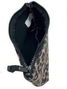 1 borsa da viaggio per il trucco, materiale S-Saint B-Barth, borsa portaoggetti portatile a righe stampate, borsa per cosmetici, borsa a mano, borsa per il trucco, borsa portaoggetti da viaggio, borsa organizer con cerniera, custodia per il trucco leggera, regalo da viaggio unisex - Stampa leopardata - Visualizzare 5