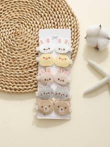 jralon 10个/套 可爱动物造型发夹，柔软可爱，适合婴儿、刘海等各种发饰，不伤发，四季皆宜