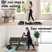 BLACK LORD Walking Pad Treadmill With 4% Incline, 4 In 1 Under Desk Treadmills For Home With Shock Absorbers LED Display Remote Control, 3.0HP, Max. 11/15 KMPH, Portable - UK Plug(220-240V) - View 11