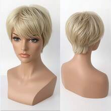 Synthetic Hair Dark Brown With Green Highlights Short Layered Bob Wig - Stylish & Sleek Style Suitable For Women, Ideal For Daily Wear Or Special Occasions - Vàng - Xem 2