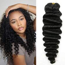 EAYON HAIR Deep Wave Crochet Human Hair Extensions Knotless Pre-Seperated Feather Human Crochet Hair Natural Color 14-22 Inch 50 Strands - Natural Black - View 13