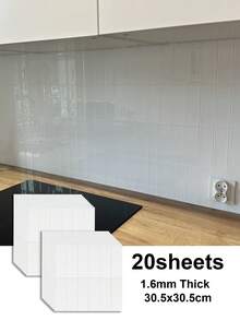 加厚设计自粘式防溅板，12英寸 x 12英寸 - 3D立体自粘瓷砖防溅板，适用于厨房、浴室、墙面，4片装/10片装/20片装 - 彩色 - 查看 15