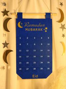 1pc Bohemian Style Felt Countdown Calendar, Star & Moon Theme Hanging Decor, Colorful Ritual Tracker, Suitable For Home, Holiday Decoration, DIY Celebration, Unique Countdown Wall Decor - Multicolor - View 6