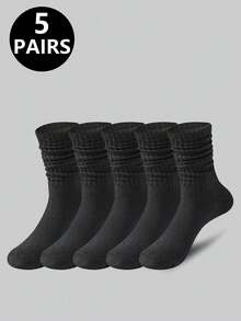 2/5/6/8 Pairs Men's Mid-Calf Socks, Casual Minimalist, Suitable For Couples, All Seasons - Multicolor - View 4