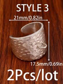 2 piezas/lote Anillos con forma de estrella de mar y corazón chapados en oro de 18K PVD, accesorios de acero inoxidable ajustables, base de anillo abierto geométrico de cadena ancha para hacer joyas DIY - Anillo DIY - Ver 15