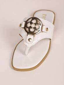 Sandales de mode pour enfants pour l'extérieur, chaussures plates à bout carré, sandales à simple bride, nouvelles mules d'été pour filles - Beige - Voir 7
