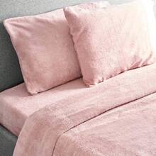 Rose Pink Teddy Fleece Duvet & Two Pillow Covers Set Super Soft - Hibernate Cosy Collection - King Size (230 X 200cm) - View 1