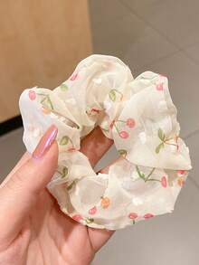 1个优雅花卉网纱蝴蝶结装饰发夹，复古大号发夹，马尾辫发圈，适合女性和女孩，发夹，发卡，发饰，秋冬女士度假装扮配饰，女士爪夹时尚发饰优雅发爪