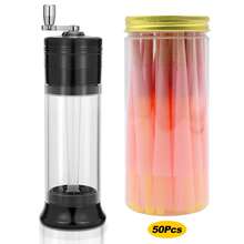 Spice Grinder 3-In-1 With 50pcs Pre-Rolled Cones Set,King Size Pre-Rolled Cones,Slow-Burning,Pre-Rolled Cones For Quick Filling, Grind Storage With Magnetic Cover, Classic Extra Large (110mm) Paper Cylinder For Herbs, Smoking Accessories,Party Supplies. Father's Day Gift. - 彩色 - 查看 12
