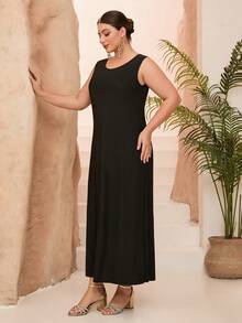 Mgiacy-Classy,New Arrival,Tank Top,Round Neck,Knit,All-Match,Long Dress