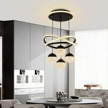 4-Head Acrylic Round Ball Pendant Light, Modern Minimalist Design, Suitable For Dining Room, Bedroom, Living Room, Corridor, Ceiling Light - Multicolor - View 4