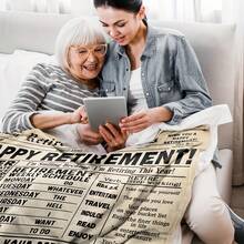 [Retirement Blanket] 1pc Happy Retirement Blanket For Men & Women - Fun & Inspirational Fleece Throw With Humorous Retirement Phrases, Perfect Farewell Gift For Coworkers, Best Retirement Present For All Seasons, Cozy Flannel Blanket - Multiple Sizes Available, Ultra Soft For Sofa/Bed, Winter Necessity - 彩色 - 查看 5