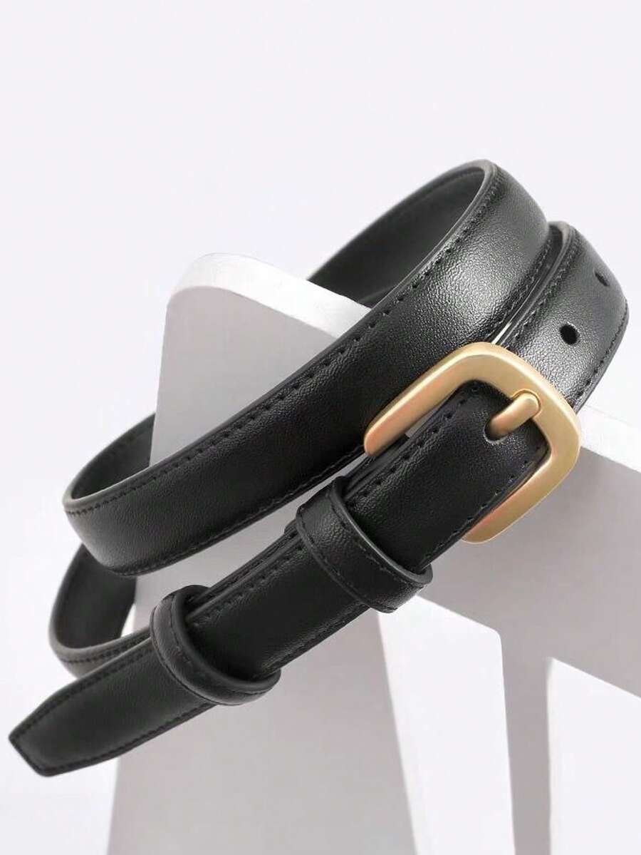 1/2 chiếc thắt lưng mỏng khóa kim đơn giản dành cho nữ, đa năng, cao cấp, thích hợp để trang trí áo khoác, váy, quần jeans, quần tây. Thắt lưng mang lại cảm giác sang trọng. - Nhiều màu - Xem 1