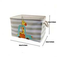 1pc Cartoon Toy Storage Basket - Foldable, Collapsible, Laundry Hamper, Clothes Storage Container, Toy Organizer, Nursery Essentials, Space-Saving, Easy To Clean, And Portable