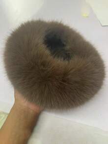 纯色涤纶蓬松仿毛皮发带，加厚仿狐狸毛帽圈，女士保暖假发带，秋冬女士头巾冬季发饰优雅头巾女士围巾 - 彩色 - 查看 10