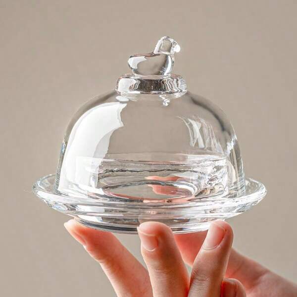 1 pièce Plaque d'affichage de gâteau en verre, cloche à gâteau à design d'oiseau créatif pour la maison, biscuits, fruits. Plateau à desserts commercial, assiette à collations pour fête, restaurant, maison, hôtel