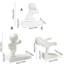 可爱功夫门挡 - 耐用塑料门楔，带有可爱的功夫人物图案，底部有地板保护垫，易于安装，适合有宠物的家庭，经久耐用，是理想的家庭入口门挡和门护。 - 彩色 - 查看 6