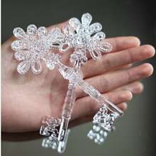 30颗圣诞树仿真水晶装饰，亚克力水晶泪珠，圣诞树挂饰，水晶吊饰，中心装饰，婚礼装饰，各种节日派对装饰 - 無色 - 查看 14