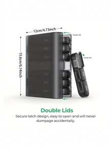 7-Day Portable Travel Pill Organizer With Large Compartment, 3 Times A Day, For Vitamins, Medications, Supplements And Fish Oil Capsules