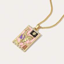Tarot Card Necklace Women, Gold Vintage Pendant, Good Luck Amulet Jewelry - c - 查看 7