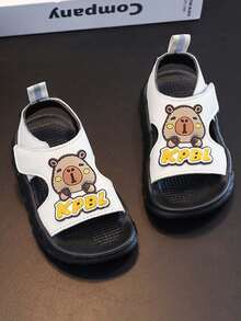 1 Đôi dép xăng đan trẻ em hoạt hình, dép xăng đan đế mềm chống trượt mùa hè mới cho trẻ em, giày đi biển thời trang cho bé trai và bé gái - trắng - Xem 1