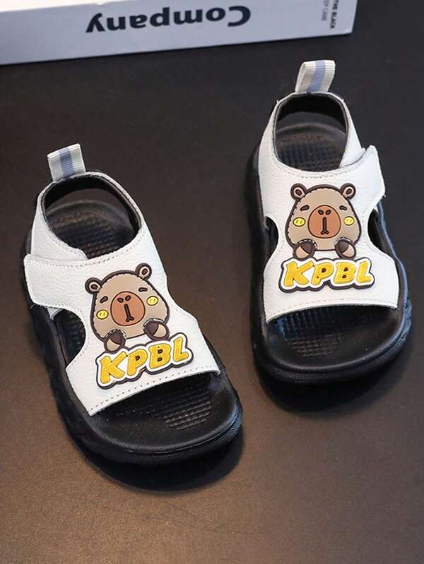 1 par de sandalias de dibujos animados para niños, nuevas sandalias casuales de verano con suela blanda y antideslizante para niños y niñas, zapatos de playa de moda