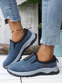 أحذية رياضية كاجوال خارجية للنساء، سهلة الارتداء، عصرية - الأزرق - مشاهدة 1