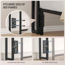 HEXCELEN Headboard With 3-Tier Storage Shelves, Velvet Upholstered Head Board With 2 Outlets, USB Ports & LED Light, Soft Backrest For King/Queen Size Bed - 黑色 - 查看 6