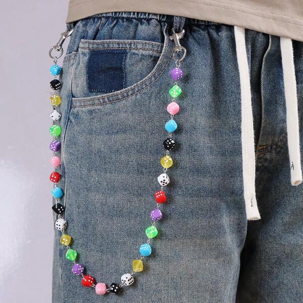 1pc Unique Creative Dopamine Colorful Dice Charm Accessory, Versatile Jewelry Accessory For Daily Wear