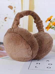 Orejeras plegables de peluche con diseño de hamburguesa, aptas para uso diario, accesorios de invierno para mantener el calor - orejeras plegables - Ver 6