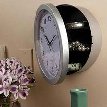Wall Clock With Hidden, 10 Inch Plastic Secret  Wall Clock For Living Room Decor, Vintage Decor Clock Diversion With Hidden Compartment, Cool Stuff For Your Room - Bạc - Xem 1