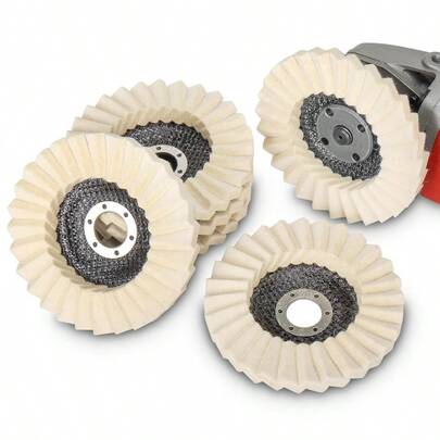 6Pack Felt Flap Disc Abrasives 5" X 7 8" Arbor Wool Polishing Buffing Wheel Pad For Angle Grinder