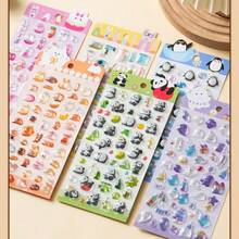 3D Stereoscopic Stickers, Children's Creative Cartoon Glitter Crystal Stickers, Fun Embossed Stickers, Glow-In-The-Dark Stickers - Multicolor - View 3