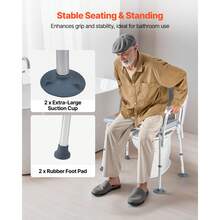 Bedside Commode Chair, 500 Lbs Weight Capacity, 4-In-1 Portable Toilet And Raised Toilet Seat With Padded Seat And Backrest, Detachable 5L Bucket, Adjustable Height Adult Potty Chair For Seniors - Wheelless Backrest Single Aluminum Soft Seat Cushion 500 Lbs - View 5