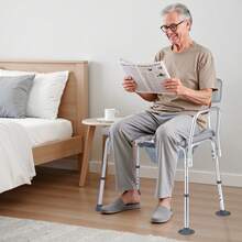 Bedside Commode Chair, 500 Lbs Weight Capacity, 4-In-1 Portable Toilet And Raised Toilet Seat With Padded Seat And Backrest, Detachable 5L Bucket, Adjustable Height Adult Potty Chair For Seniors - Wheelless Backrest Single Aluminum Soft Seat Cushion 500 Lbs - View 9