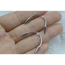 Japanese Dracula Demon Nail LASE-Up Stud Medical Steel Smile Nail Zombie Tooth Lace-Up Vampire Piercing Jewelry - vòng giữ silicon đơn - Xem 3