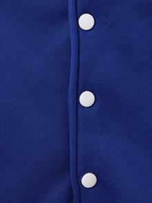 Boys' Letter Print Baseball Jacket And Pants Set - Blue - View 5