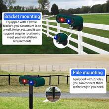 1/2 Pack Solar Outdoor Motion Sensor Alarm, 2 * 130db Loud Siren Noise Maker With 4 Adjustable Modes And Red & Blue Strobe Light, Suitable, Bird Deterrent, Cat,Squirrel,Deer,Dog,Raccoon,Rodent,Skunk,Rabbit Repellent For Homes, Orchards, Buildings, Farms, Warehouses And Other Places - Green - View 9