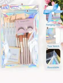 Bộ 30/10/1 túi OPP tự dán, túi zip hologram, bao bì tái sử dụng, túi đựng trang sức bán lẻ, túi quà tặng, quà Giáng sinh - Nhiều màu - Xem 4